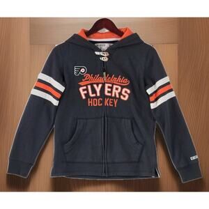 Philadelphia Flyers Hockey Vintage CCM NHL Black Full Zip Hoodie Women's Small